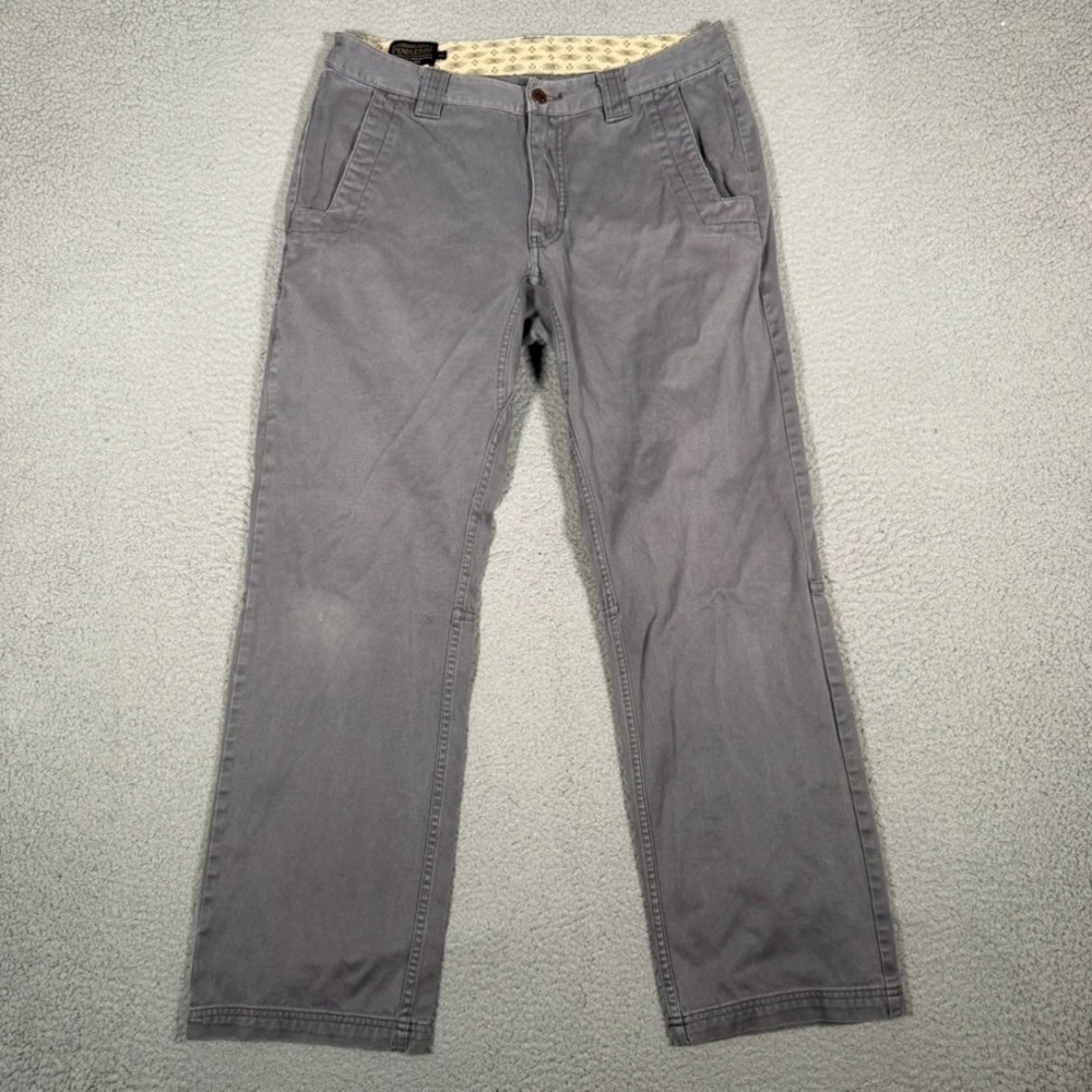 Pendleton Pants Mens 32x30 Gray Canvas Straight Fit Casual Preppy Pockets Logo